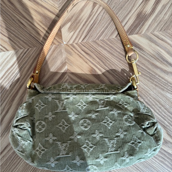 Authentic gently used Louis Vuitton Monogram mini Pleaty green denim bag - Picture 2 of 7